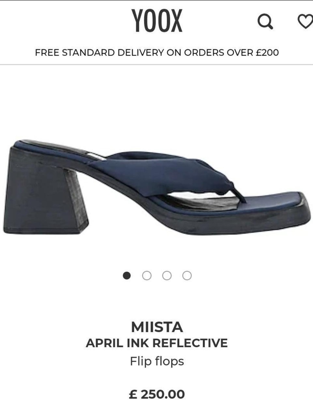 Miista April Heeled Thong Sandals in Ink Navy